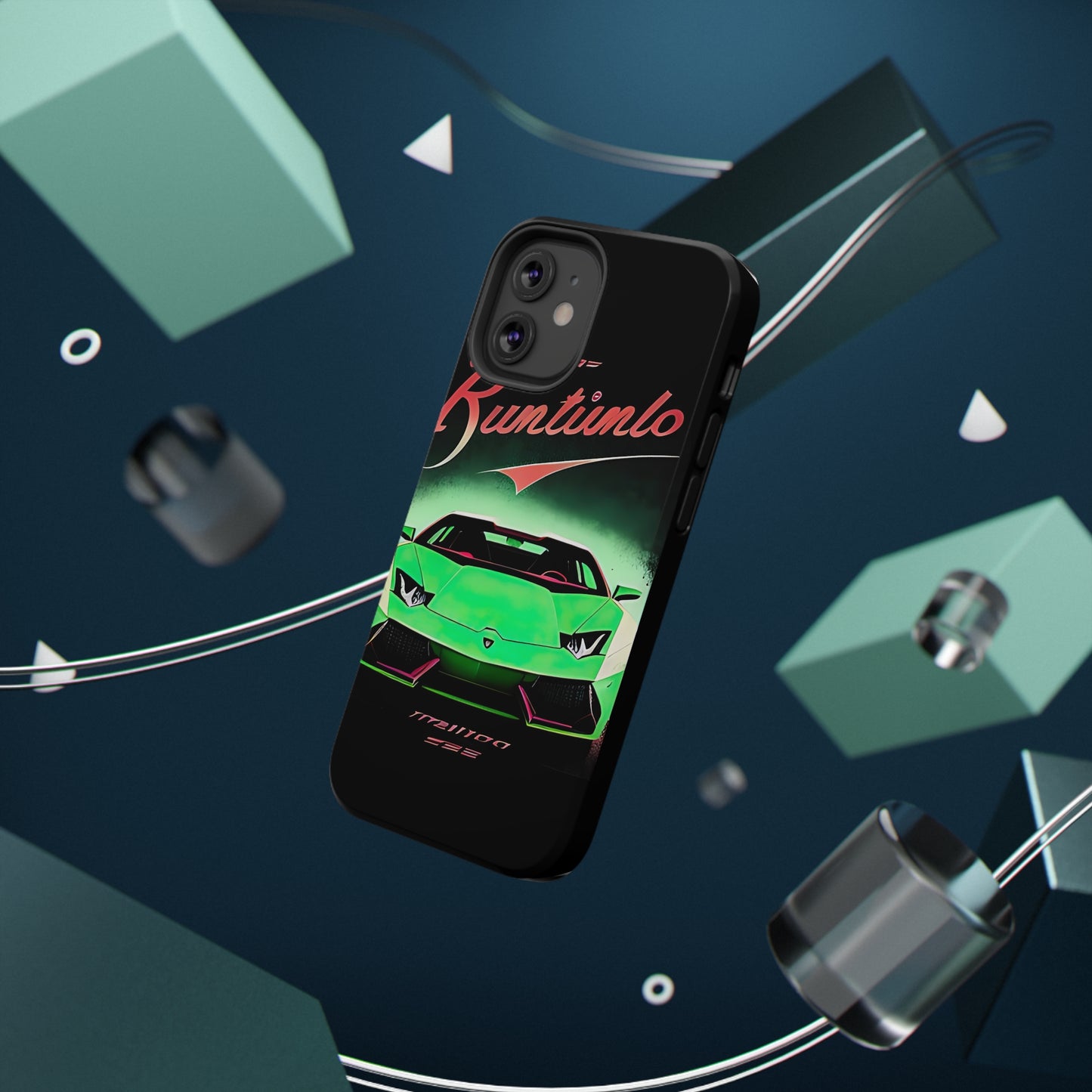 Impact-Resistant Phone Case with Green Lambo [TEDDY]