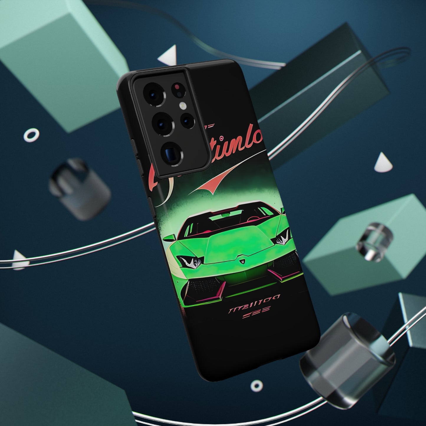 Impact-Resistant Phone Case with Green Lambo [TEDDY]