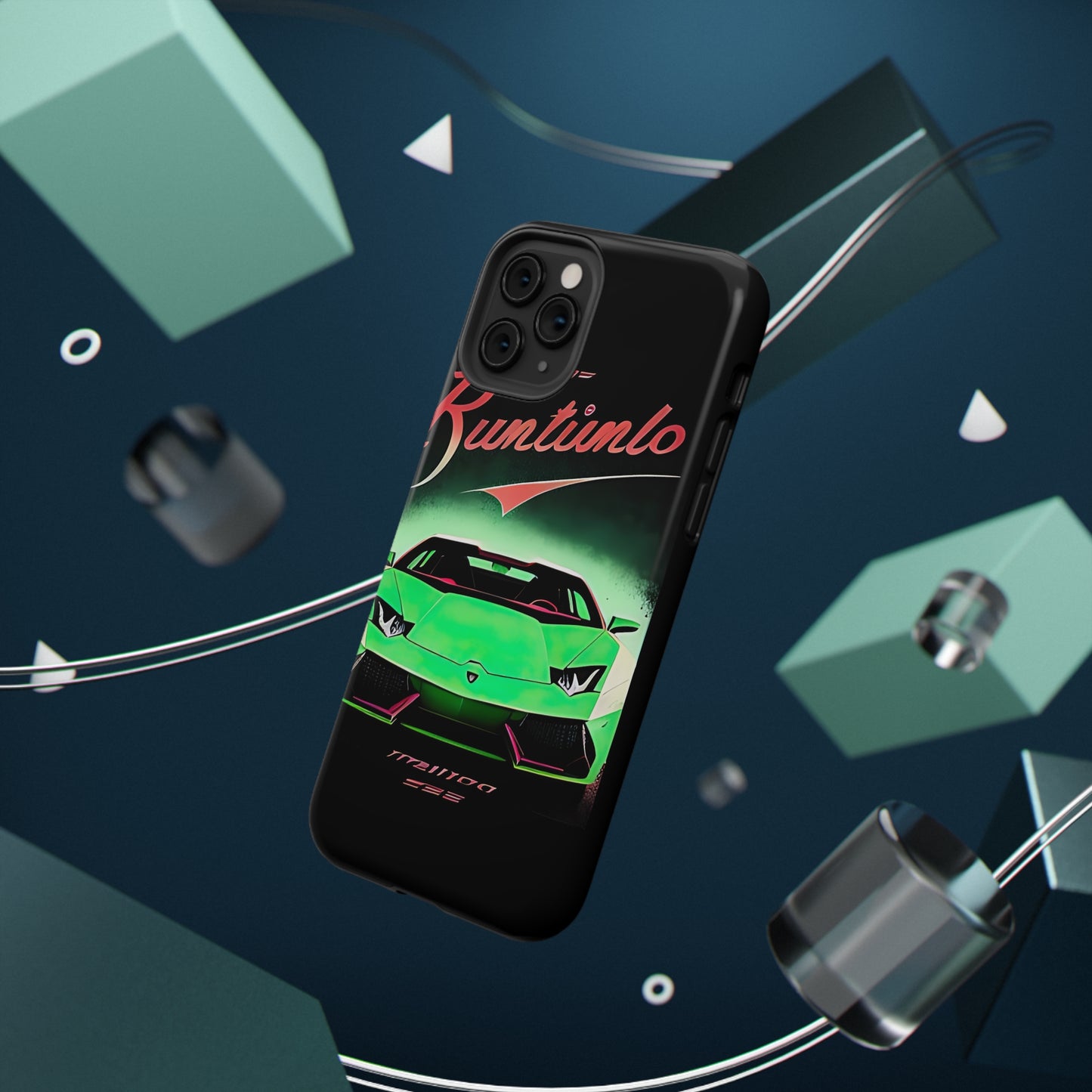 Impact-Resistant Phone Case with Green Lambo [TEDDY]