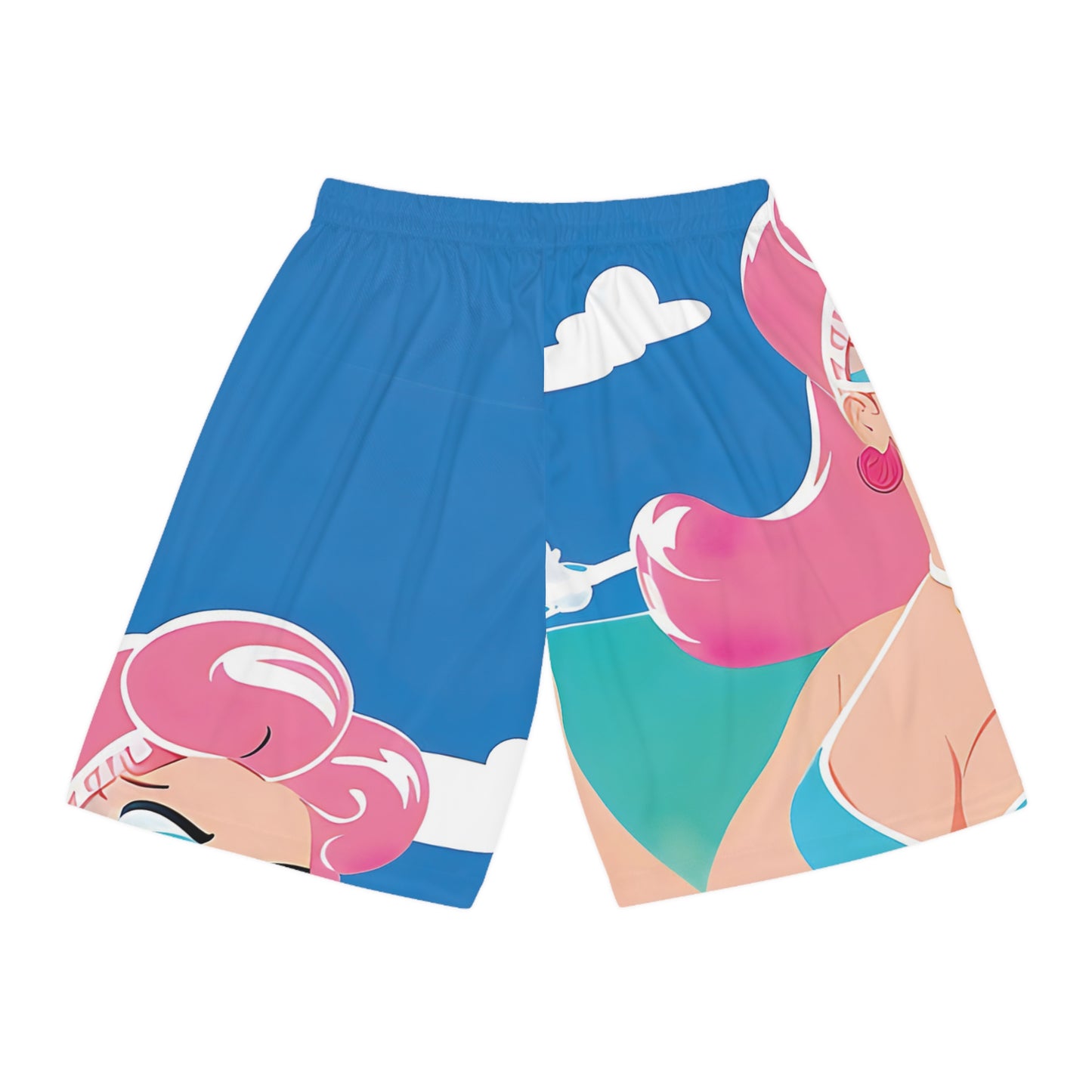 Basketball Shorts with Retro Print: Art Deco Pin-Up [TEDDY]