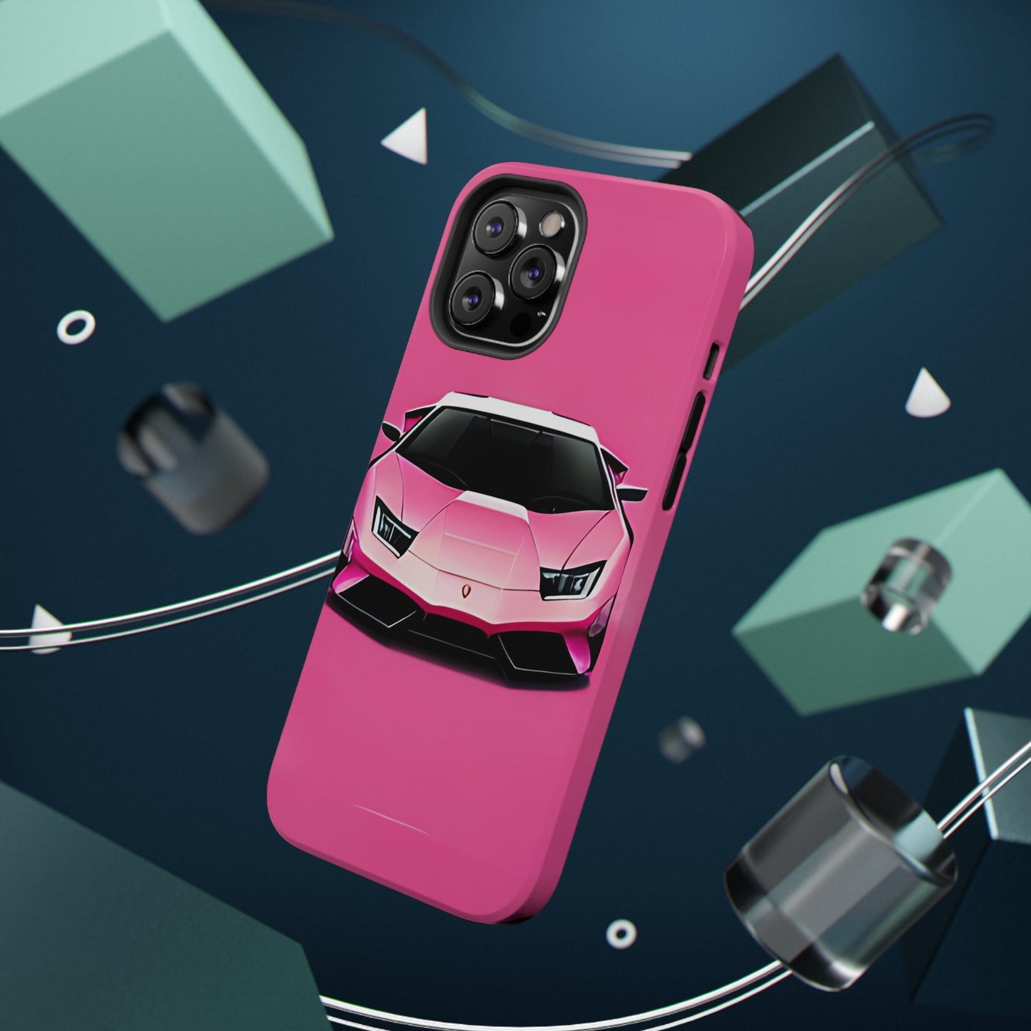 Impact-Resistant Phone Case with Pink Lambo [TEDDY]