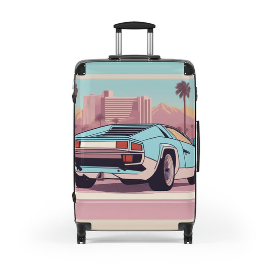 Suitcase with Retro Print: 
Blue Bumper [TEDDY]