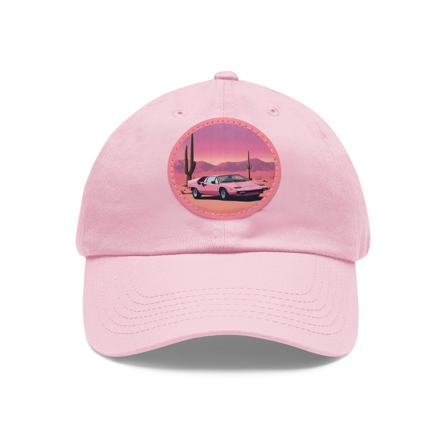 Dad Hat with Leather Patch with 
Cactus Sunset [TEDDY]