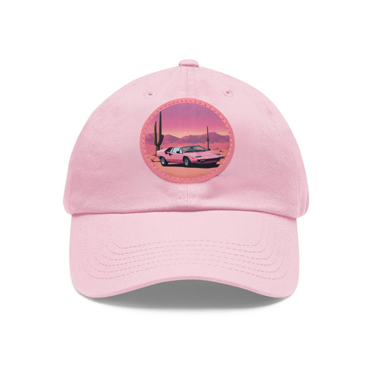 Dad Hat with Leather Patch with 
Cactus Sunset [TEDDY]