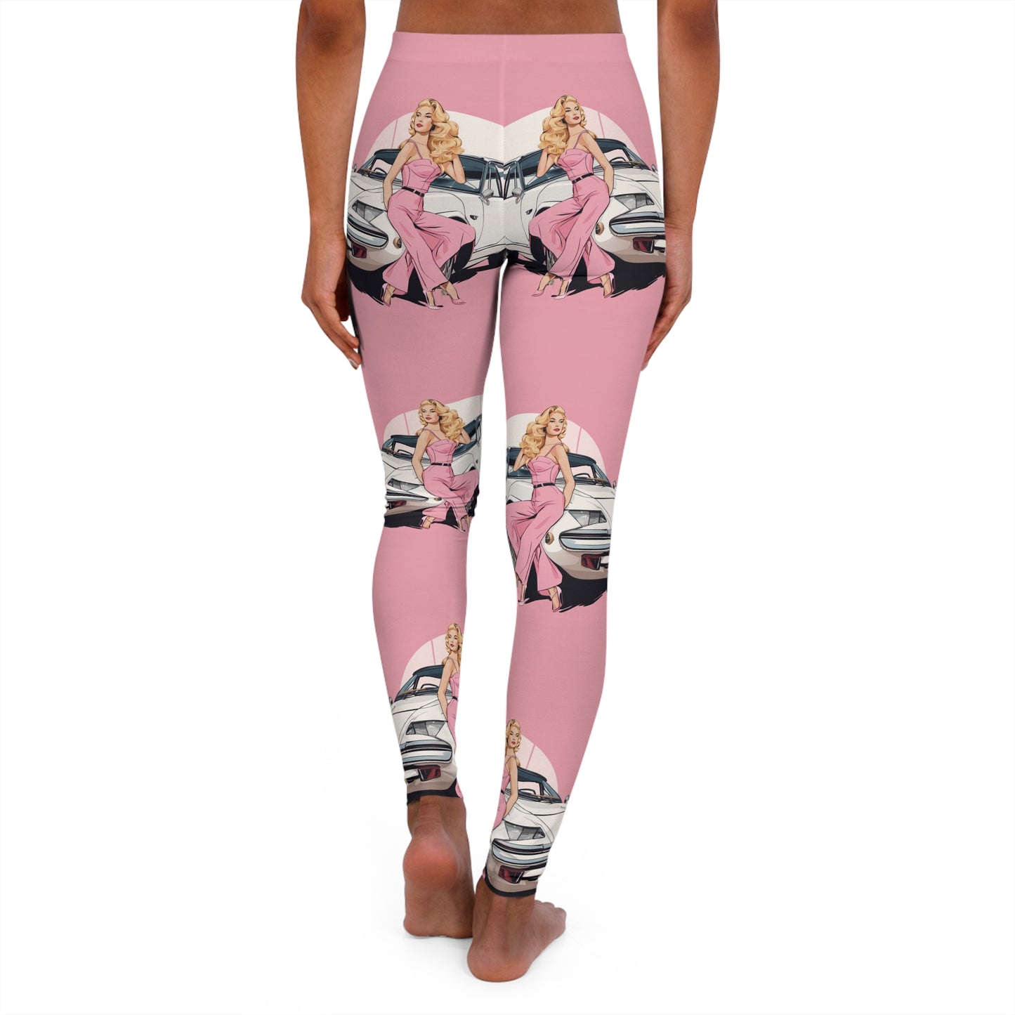 Spandex Leggings with Retro Print: Desert Sunset [TEDDY]