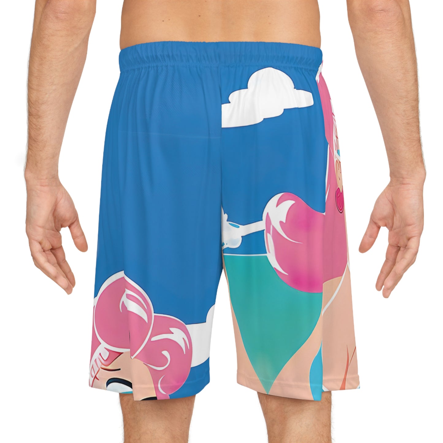 Basketball Shorts with Retro Print: Art Deco Pin-Up [TEDDY]