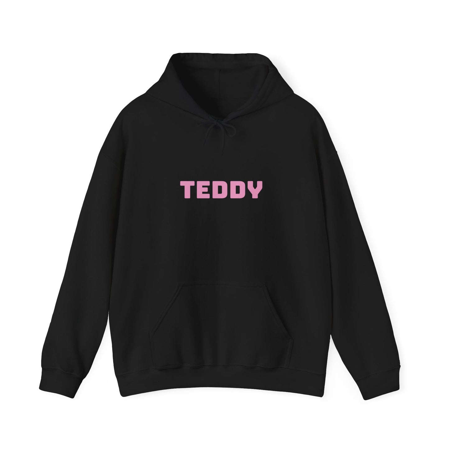 Unisex Heavy Blend™ Hooded Sweatshirt with Pink Logo [TEDDY]