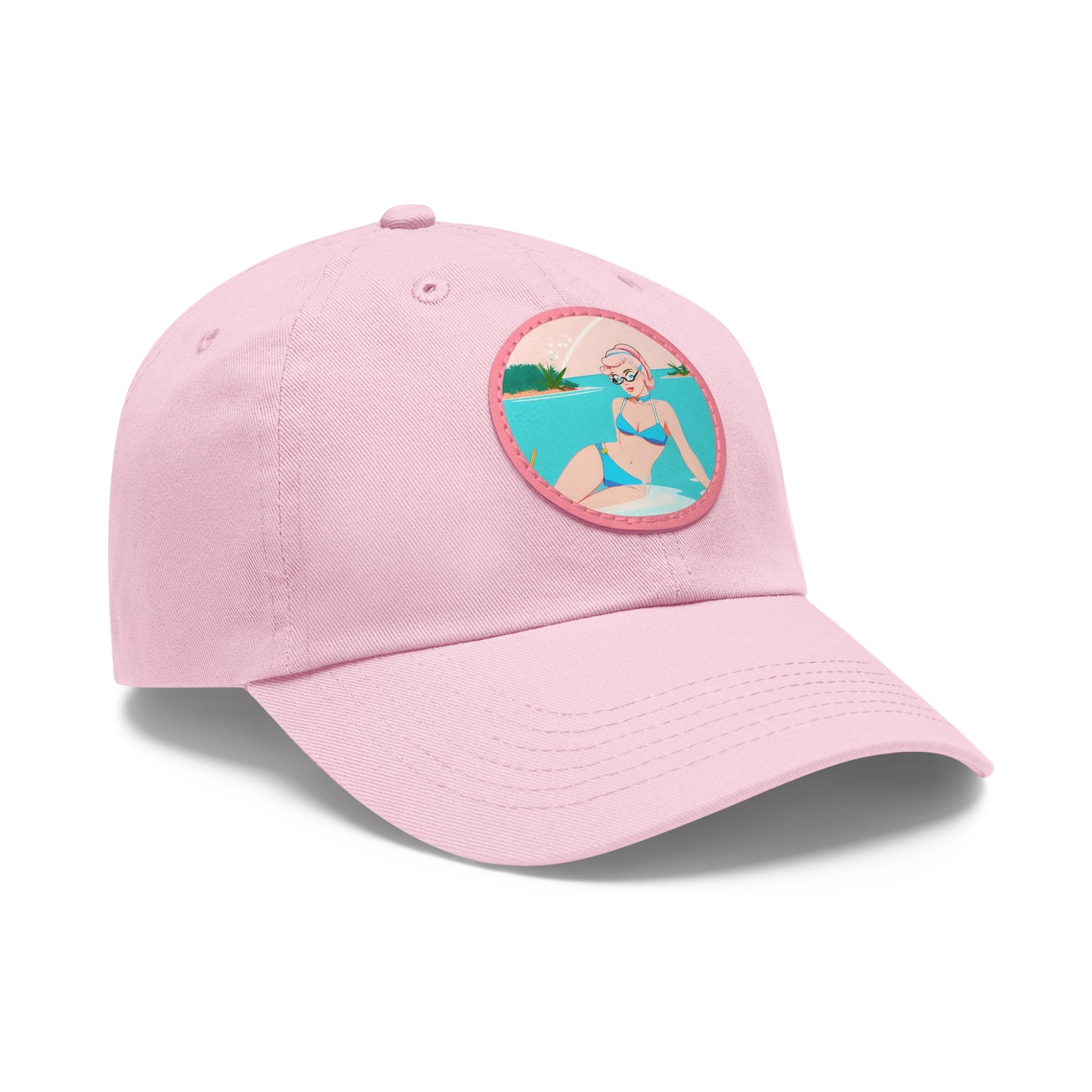 Dad Hat with Leather Patch with Shoreside Pin-Up [TEDDY]