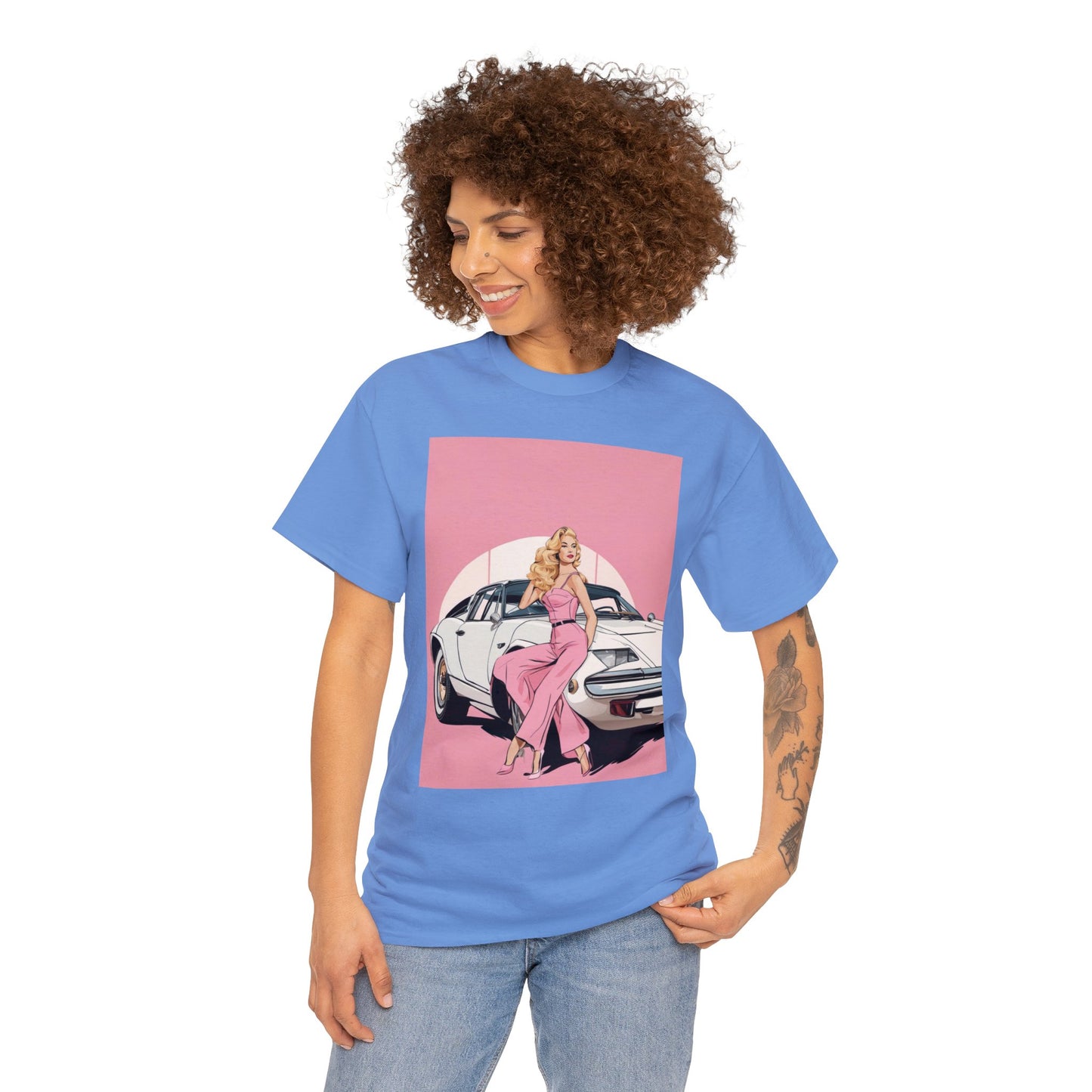 Unisex Heavy Cotton Tee: Pink Barbie Arch [TEDDY]