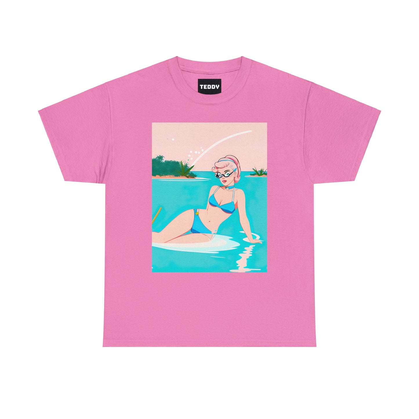 Unisex Heavy Cotton Tee: Shoreside Pin-Up [TEDDY]