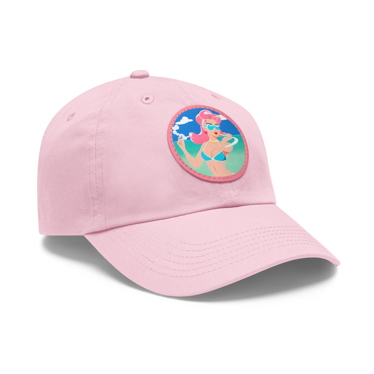 Dad Hat with Leather Patch with Art Deco Pin-Up [TEDDY]