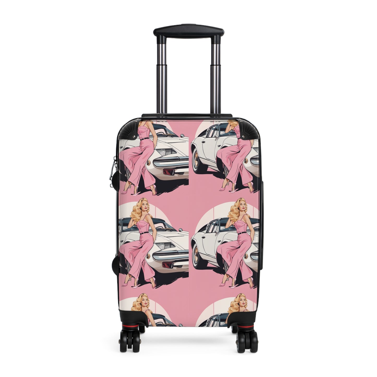 Suitcase with Retro Print: Pink Arch Pin-Up [TEDDY]