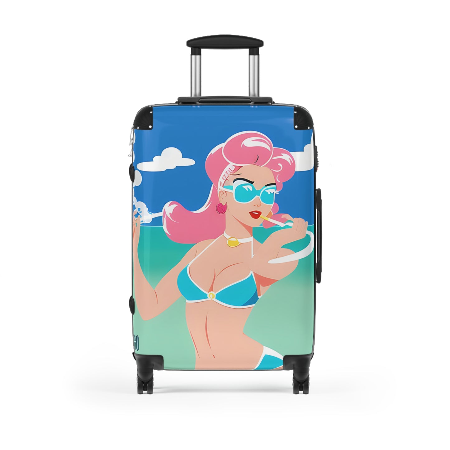 Suitcase with Retro Print: 
Art Deco Pin-Up [TEDDY]