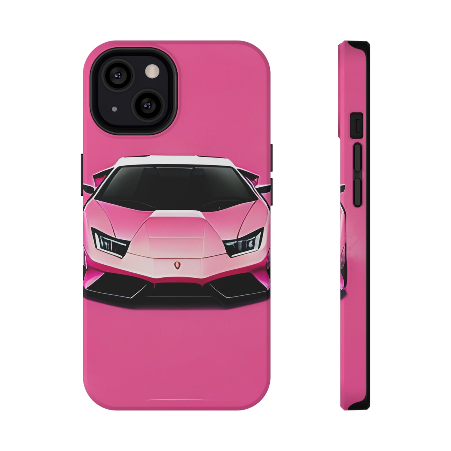 Impact-Resistant Phone Case with Pink Lambo [TEDDY]