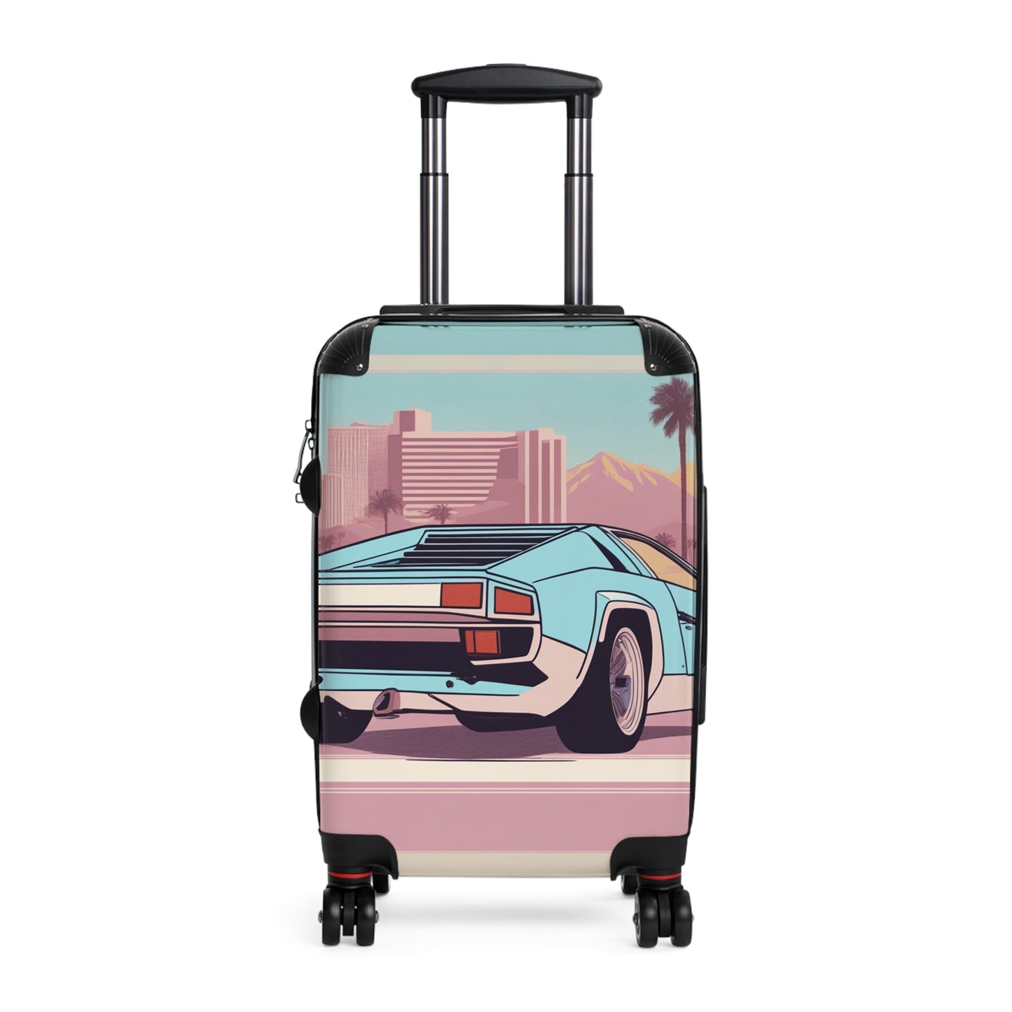 Suitcase with Retro Print: 
Blue Bumper [TEDDY]