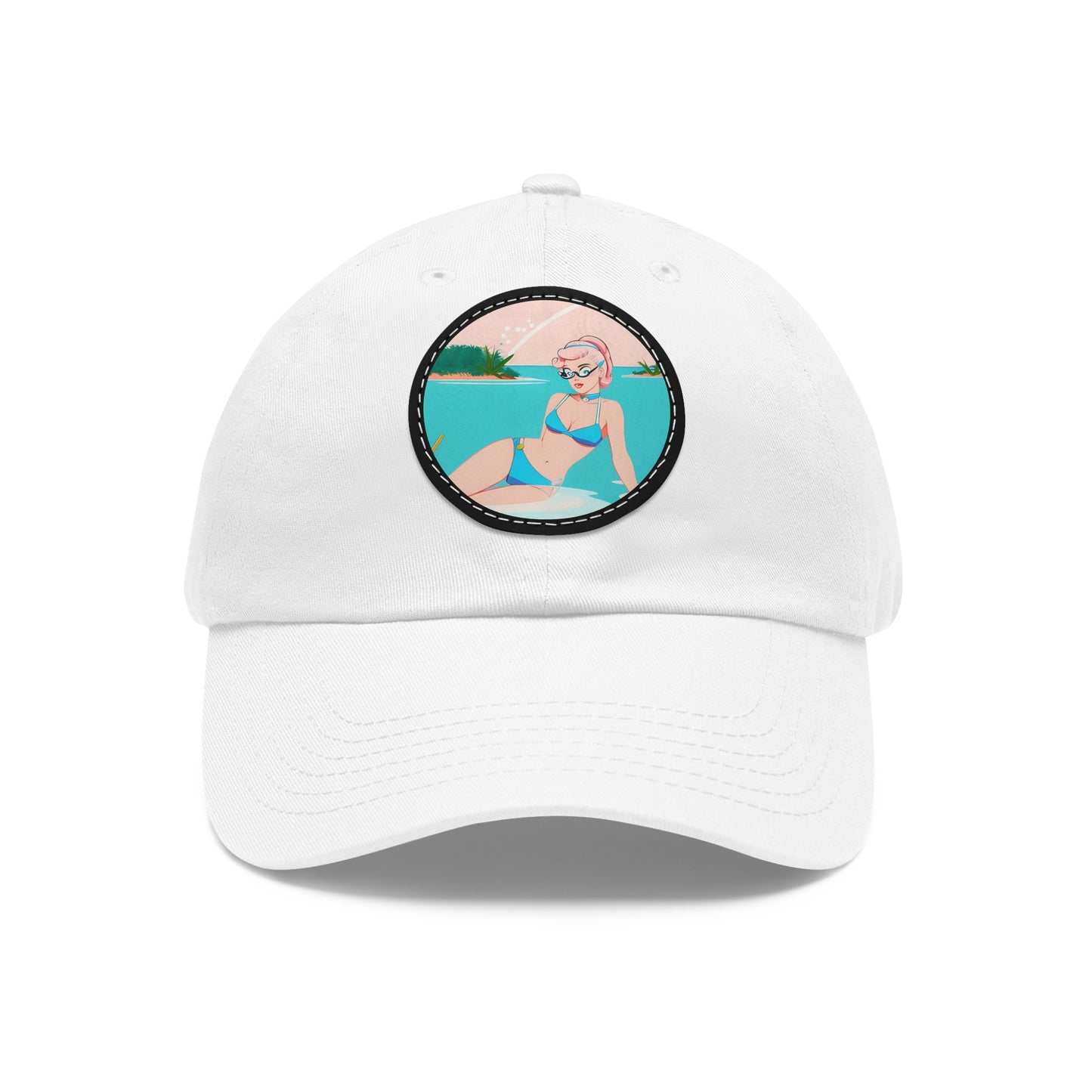 Dad Hat with Leather Patch with Shoreside Pin-Up [TEDDY]