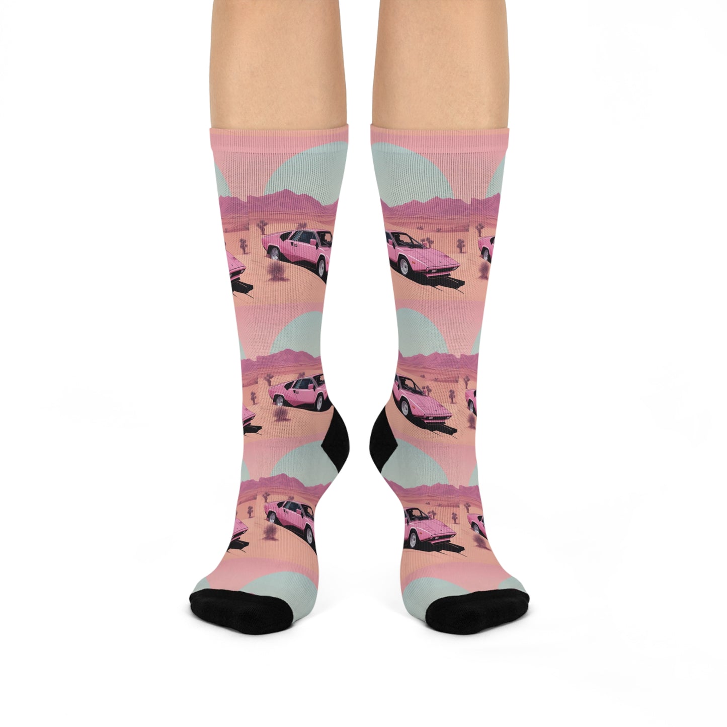 Crew Socks with Retro Print: Arch Desert [TEDDY]