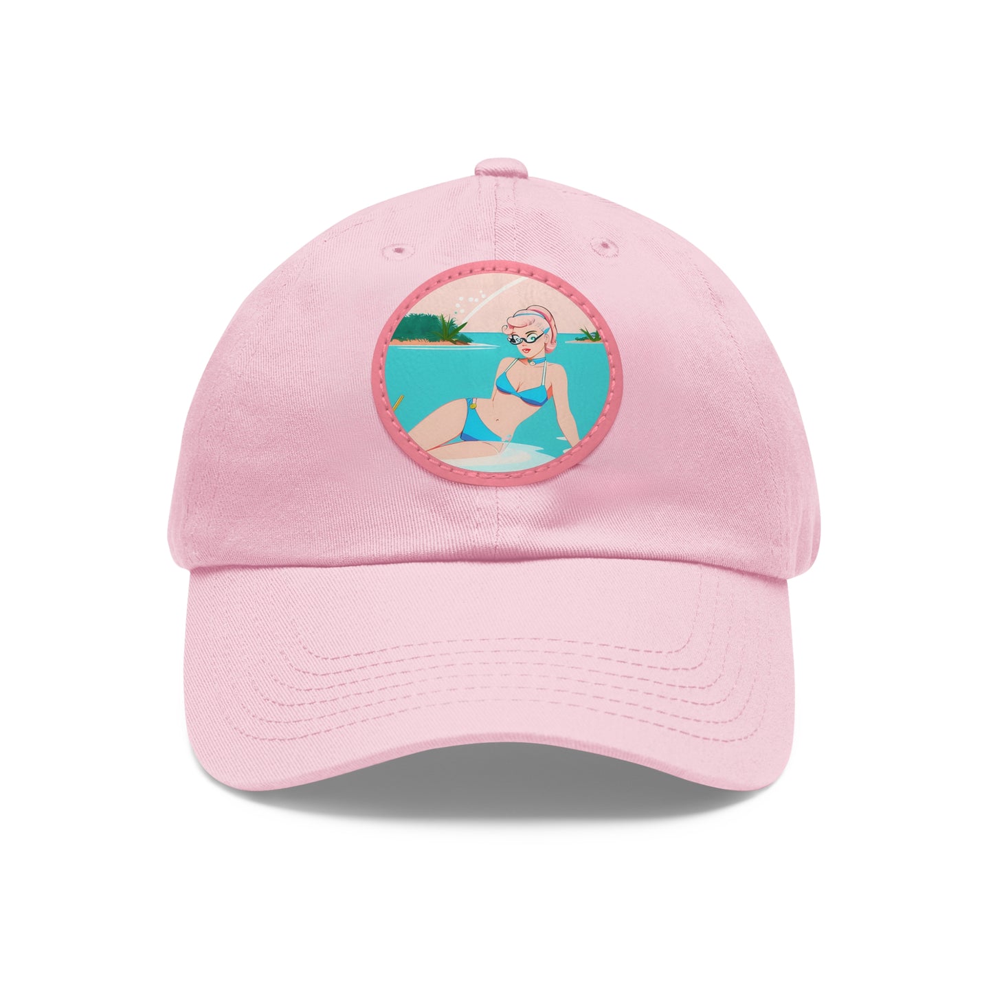 Dad Hat with Leather Patch with Shoreside Pin-Up [TEDDY]