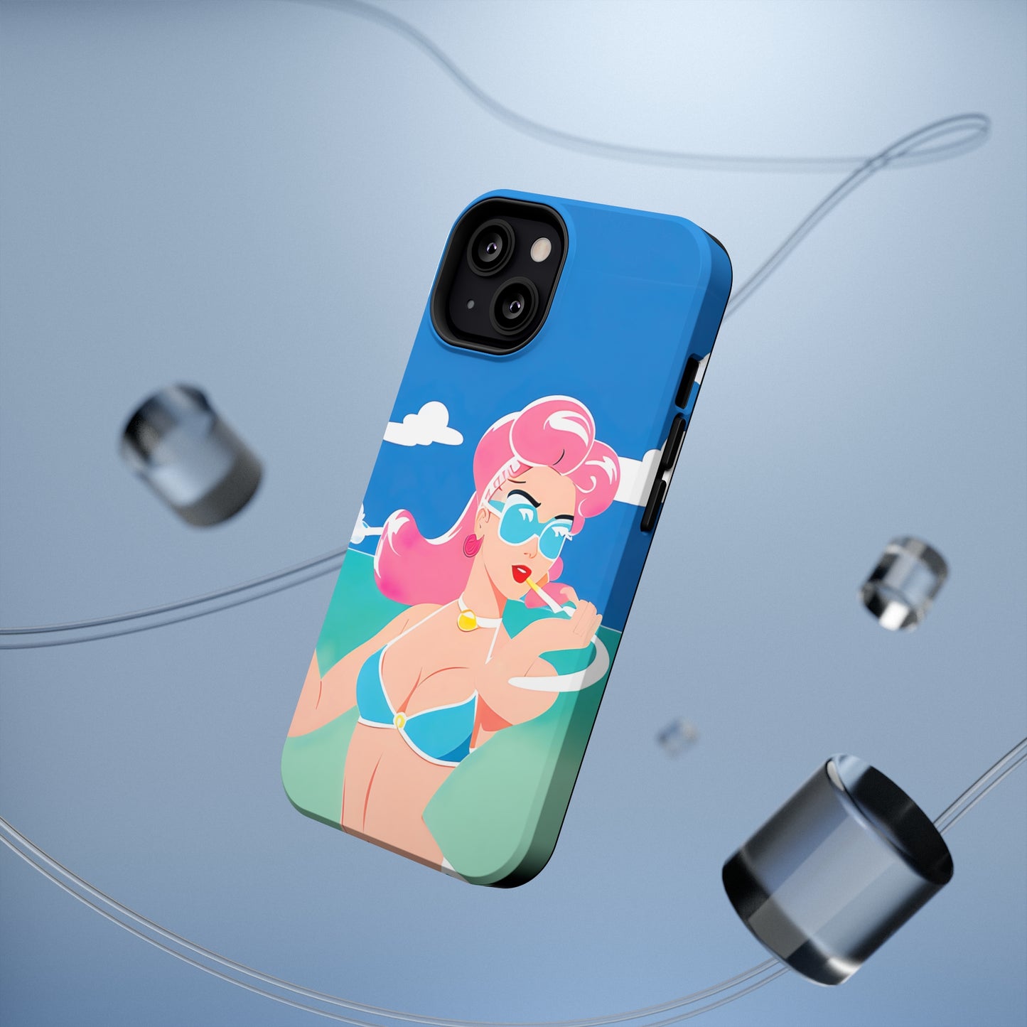 Impact-Resistant Phone Case with Art Deco Pin-Up [TEDDY]