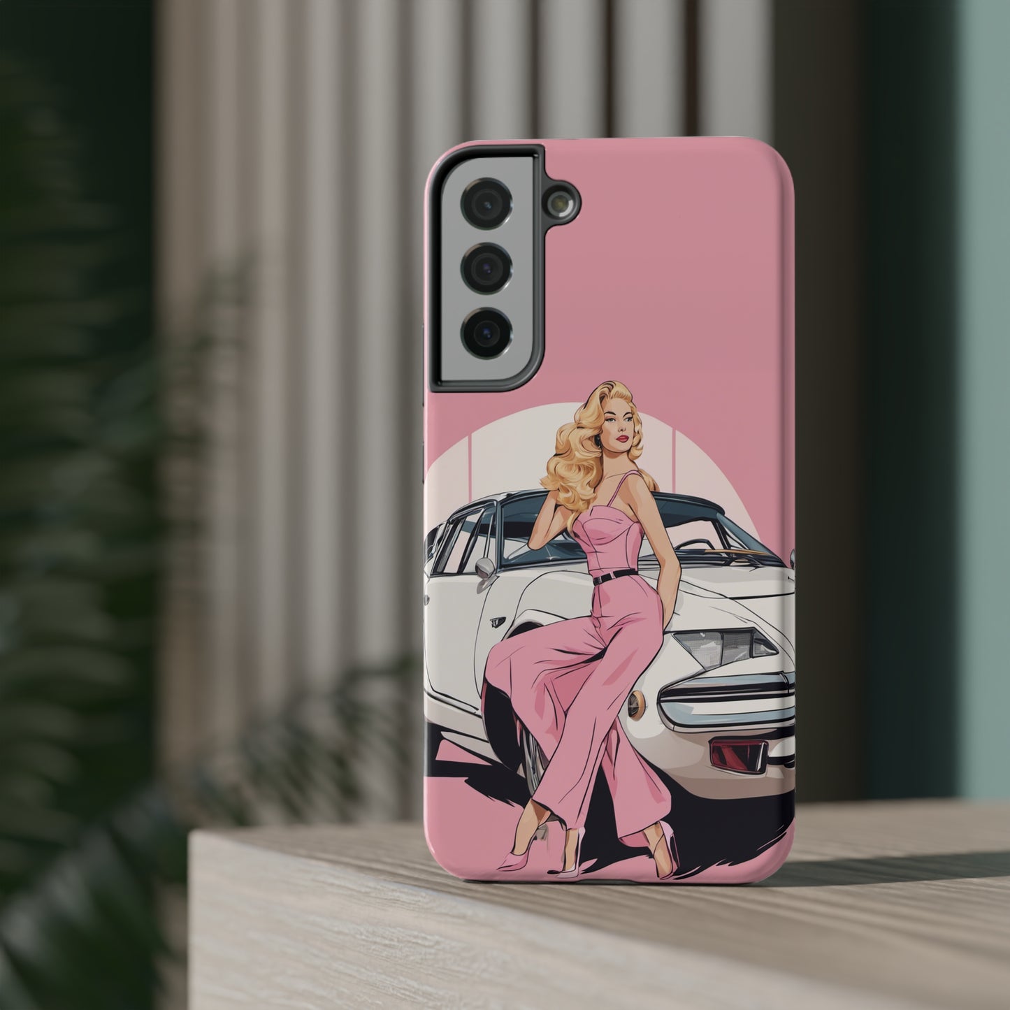 Impact-Resistant Phone Case with Pink Arch Pin-Up [TEDDY]