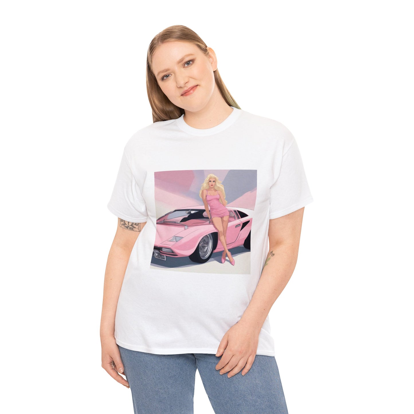 Unisex Heavy Cotton Tee: Barbie Illustration [TEDDY]