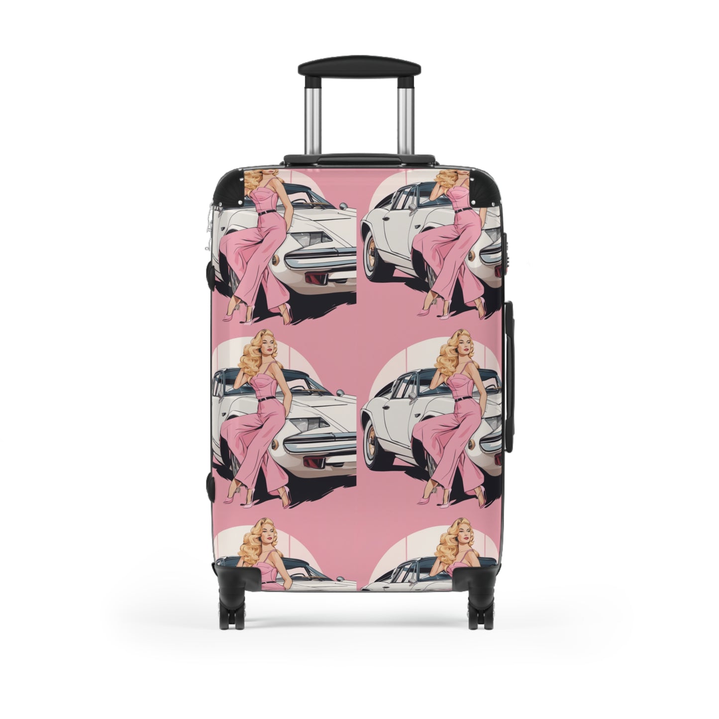 Suitcase with Retro Print: Pink Arch Pin-Up [TEDDY]