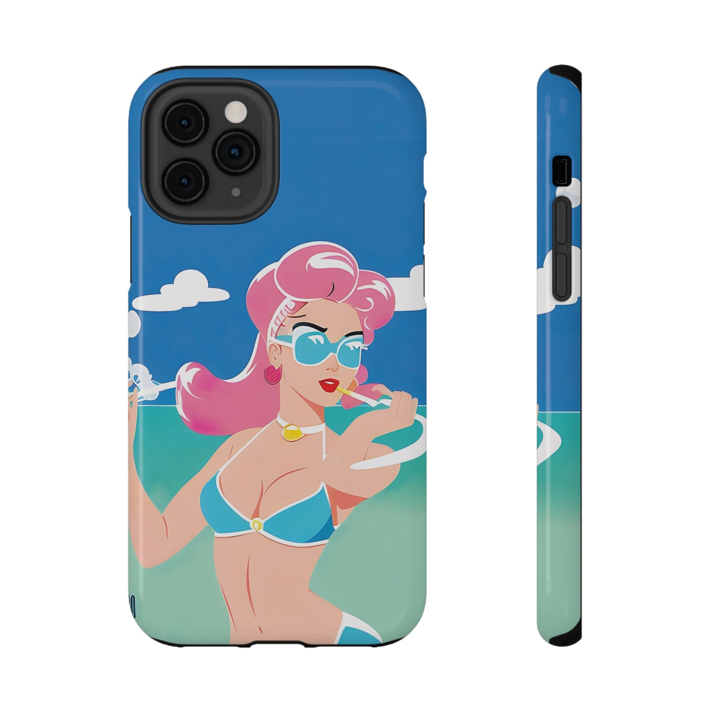 Impact-Resistant Phone Case with Art Deco Pin-Up [TEDDY]