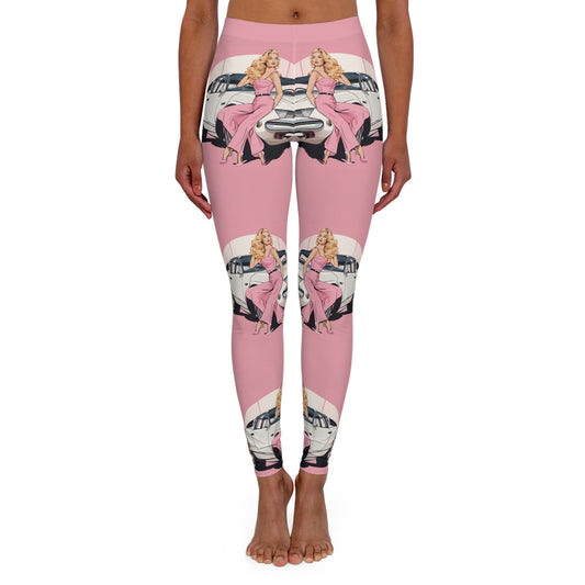 Spandex Leggings with Retro Print: Desert Sunset [TEDDY]