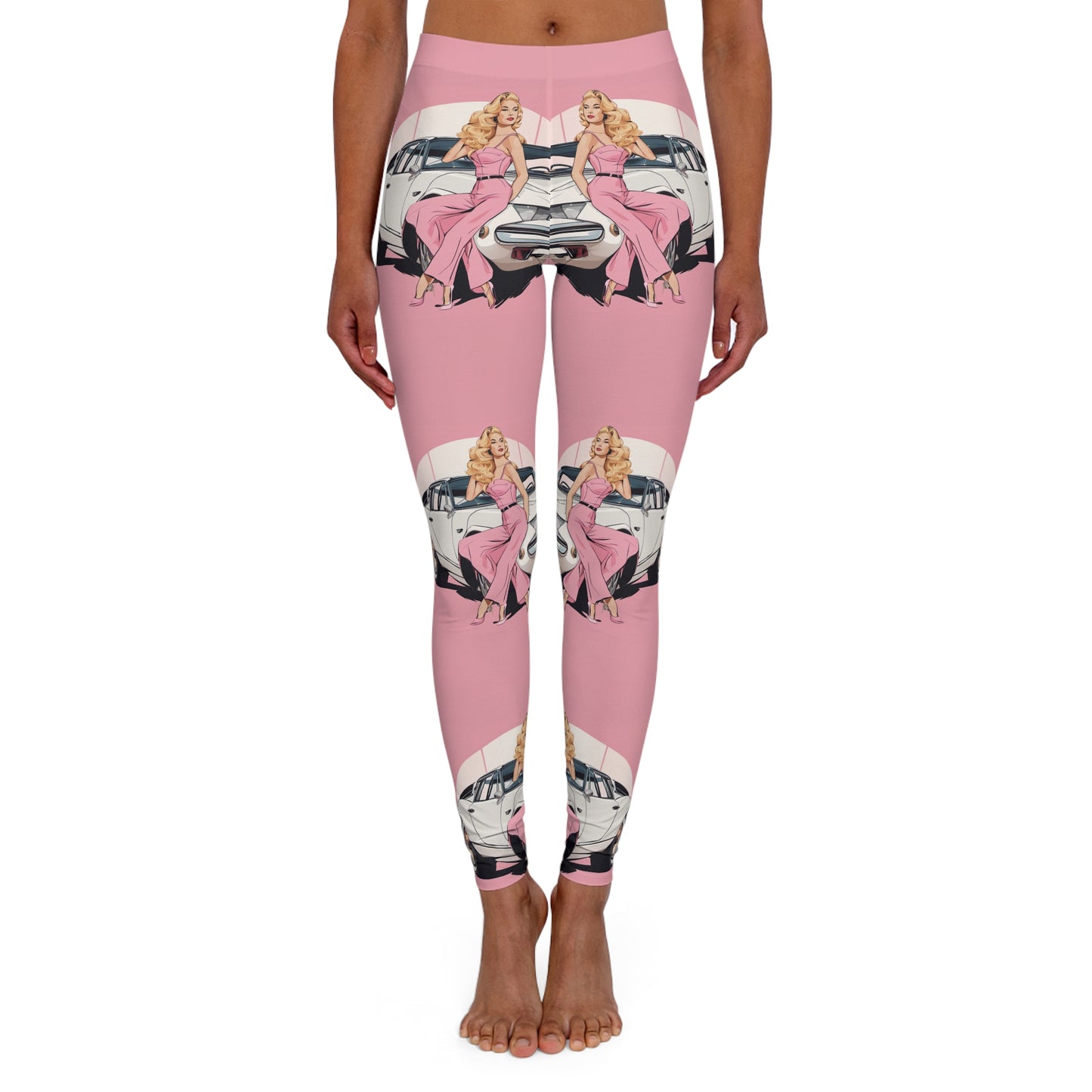 Spandex Leggings with Retro Print: Desert Sunset [TEDDY]