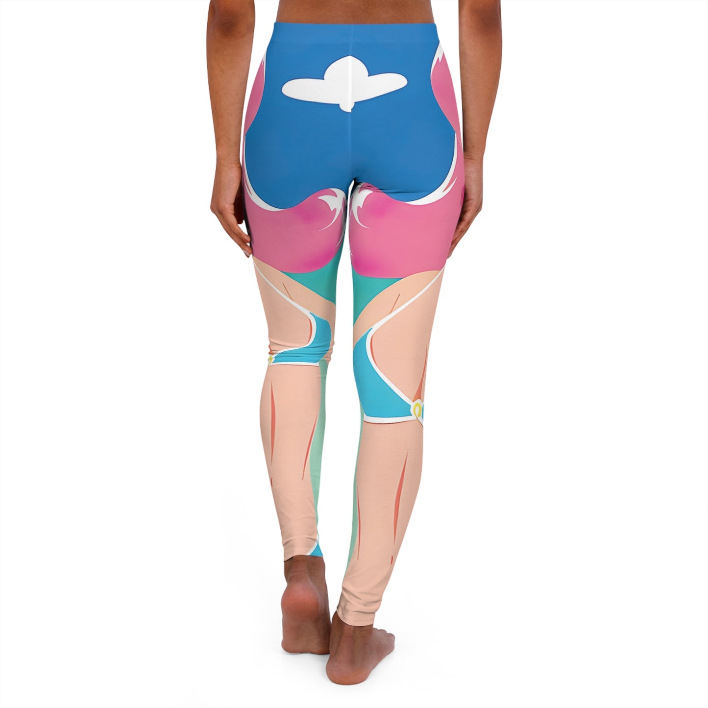 Spandex Leggings with Retro Print: Art Deco Pin-Up [TEDDY]