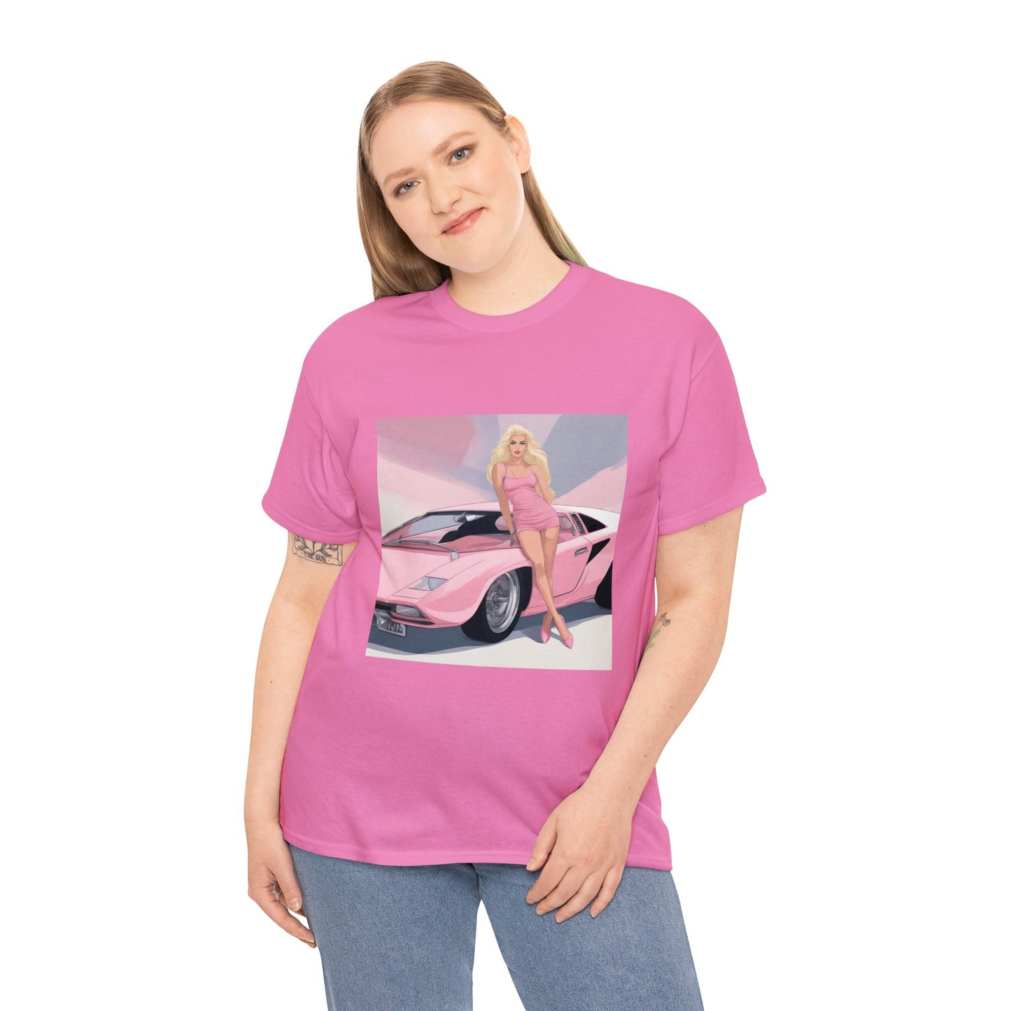 Unisex Heavy Cotton Tee: Barbie Illustration [TEDDY]