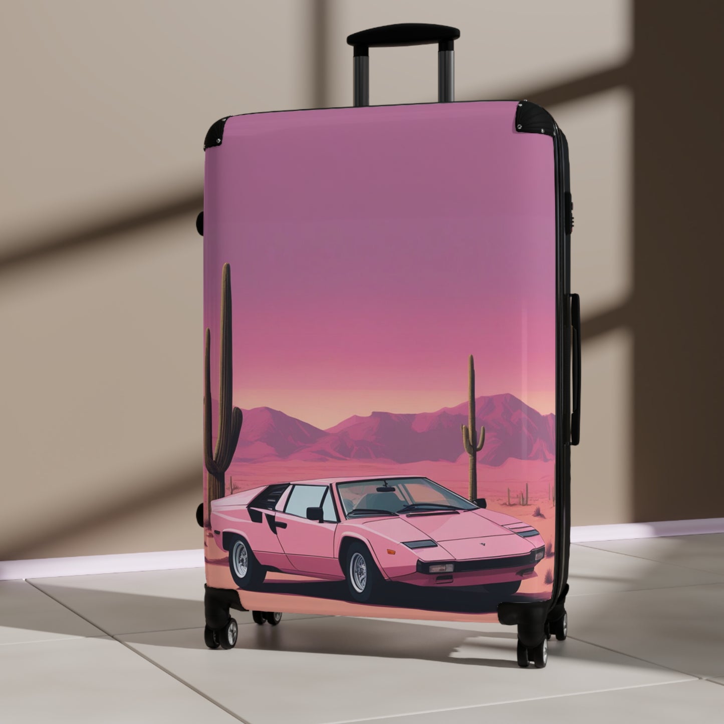 Suitcase with Retro Print: 
Cactus Sunset [TEDDY]