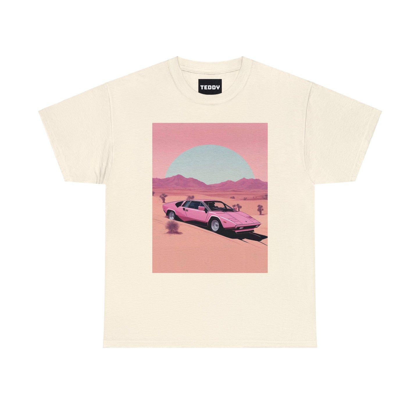 Unisex Heavy Cotton Tee: Arch Lambo Sunset [TEDDY]