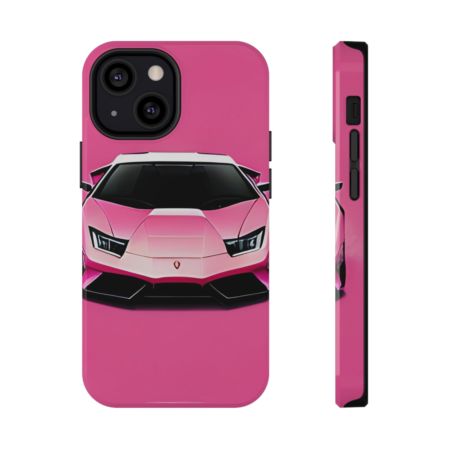 Impact-Resistant Phone Case with Pink Lambo [TEDDY]