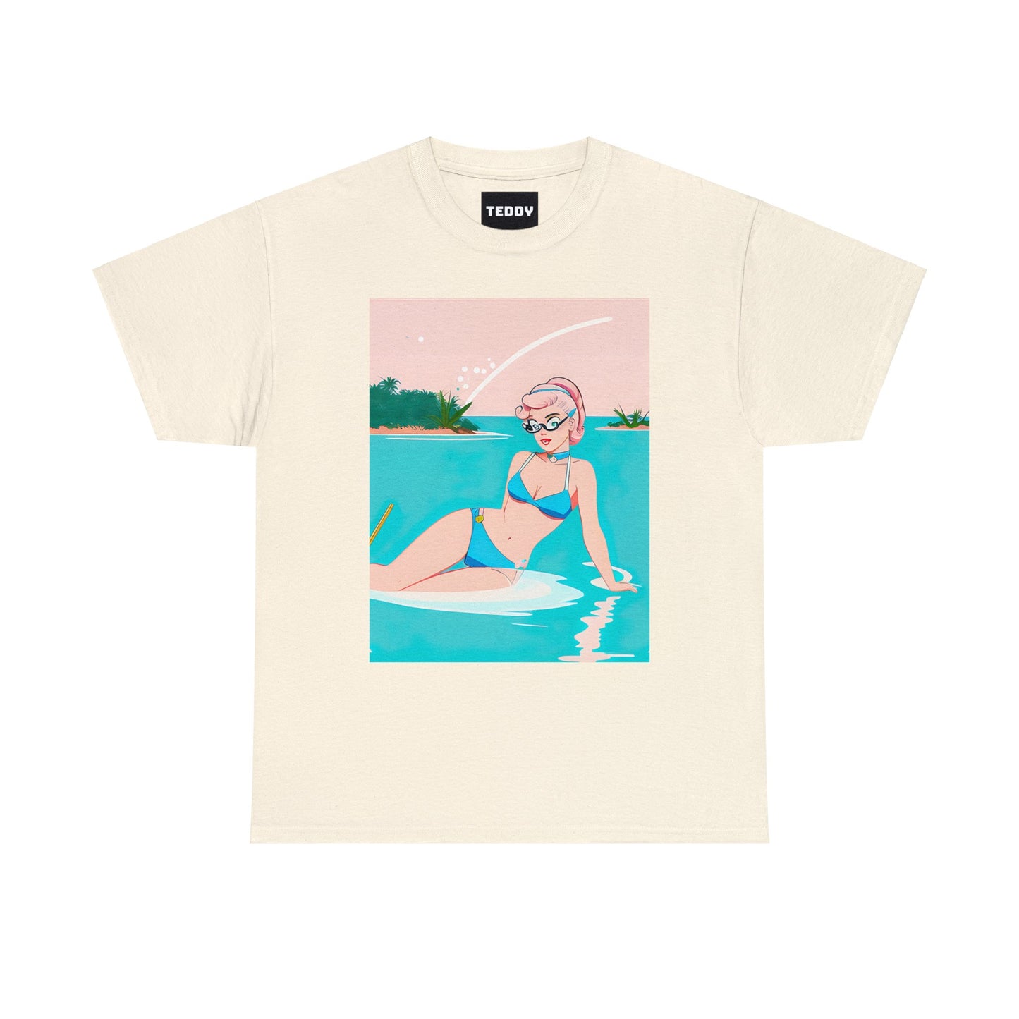 Unisex Heavy Cotton Tee: Shoreside Pin-Up [TEDDY]