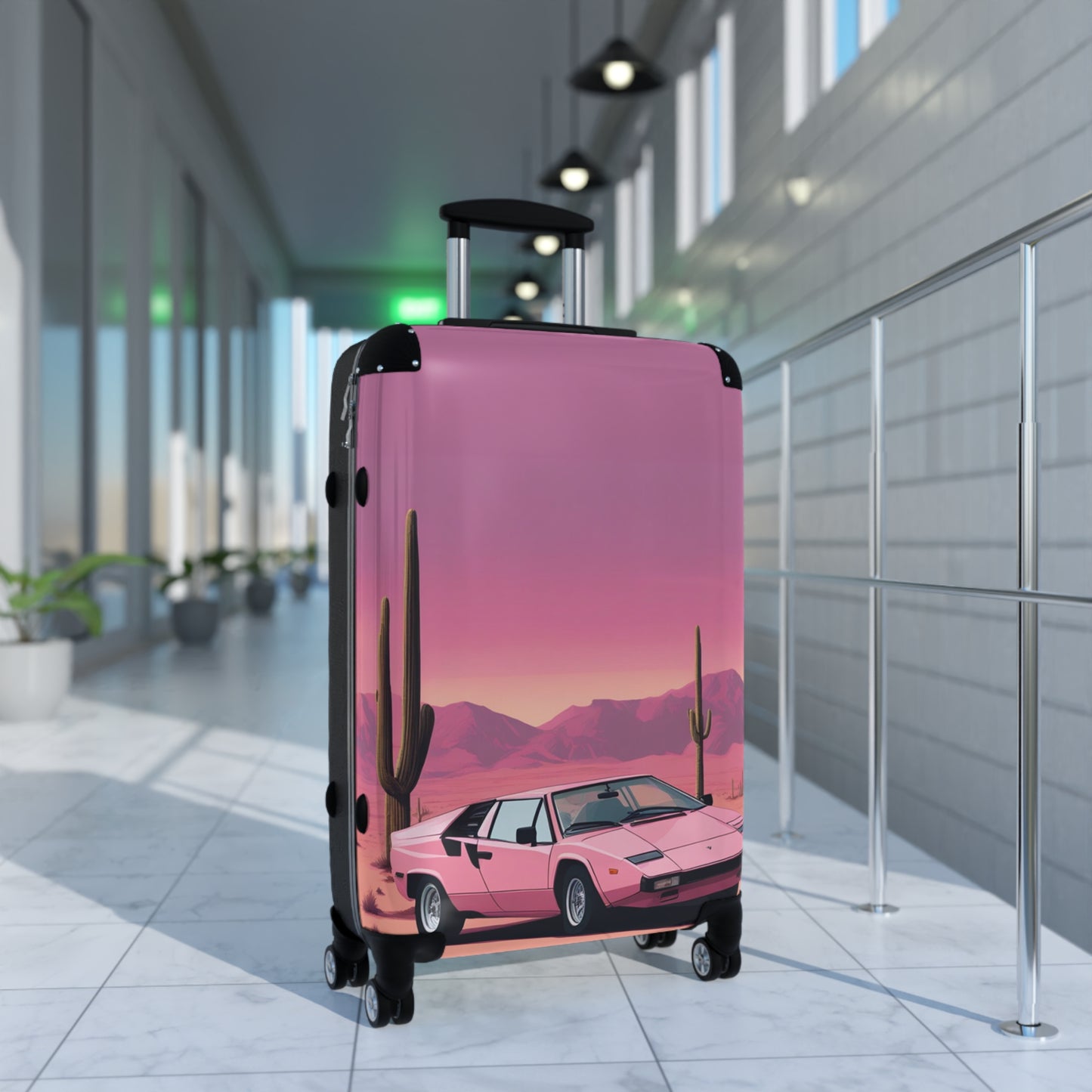 Suitcase with Retro Print: 
Cactus Sunset [TEDDY]