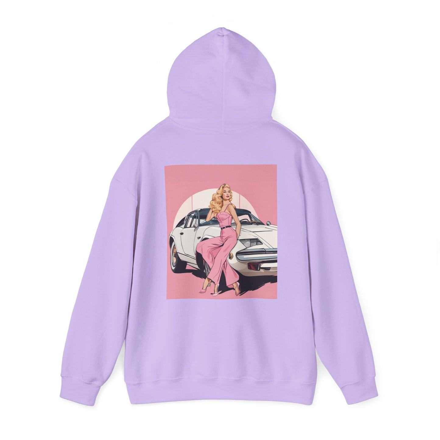 Unisex Heavy Blend™ Hooded Sweatshirt with Pink Logo [TEDDY]