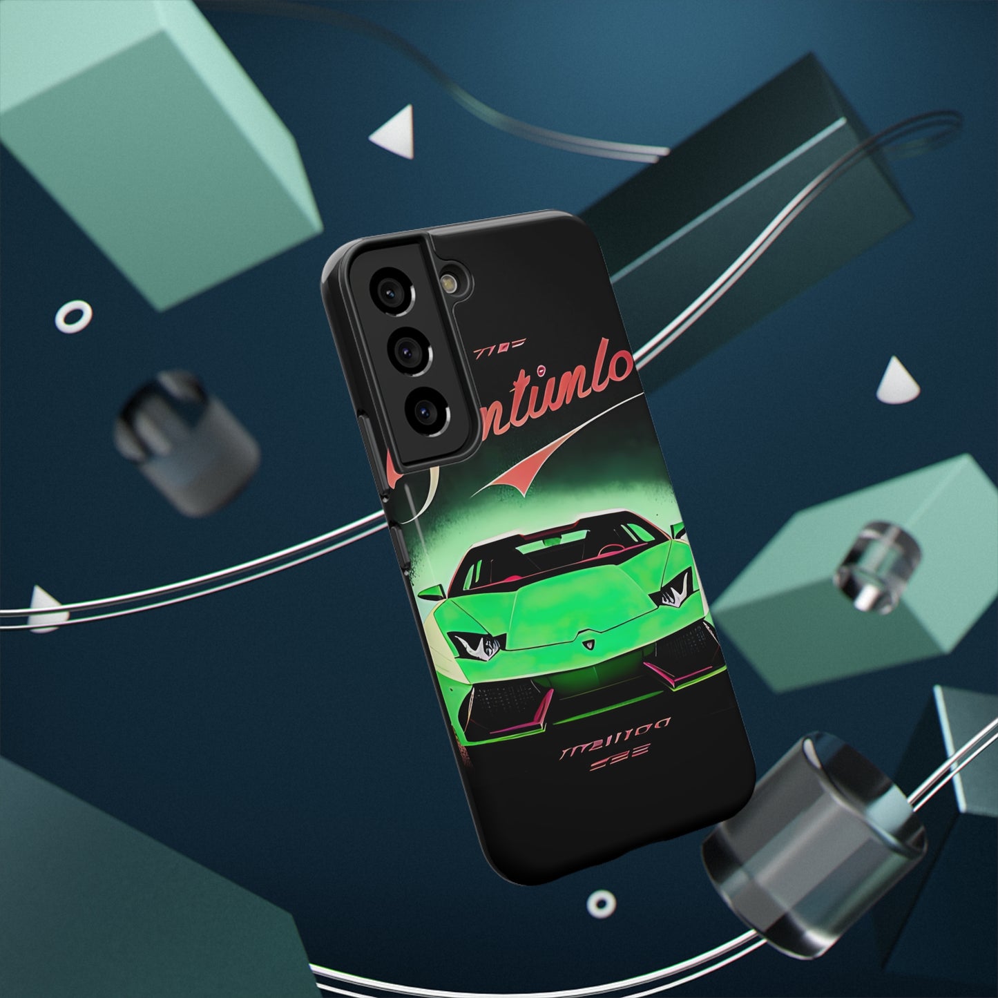 Impact-Resistant Phone Case with Green Lambo [TEDDY]