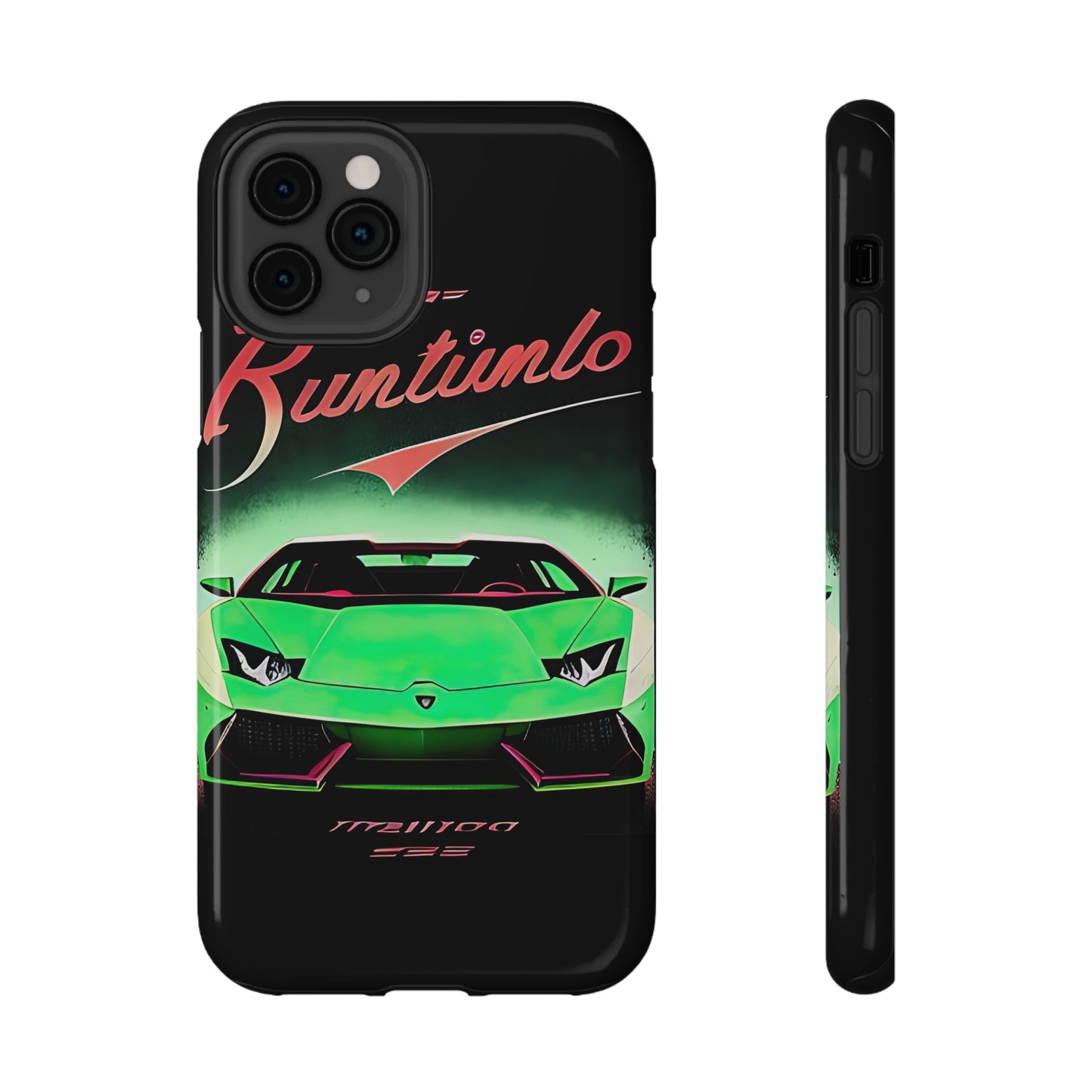 Impact-Resistant Phone Case with Green Lambo [TEDDY]