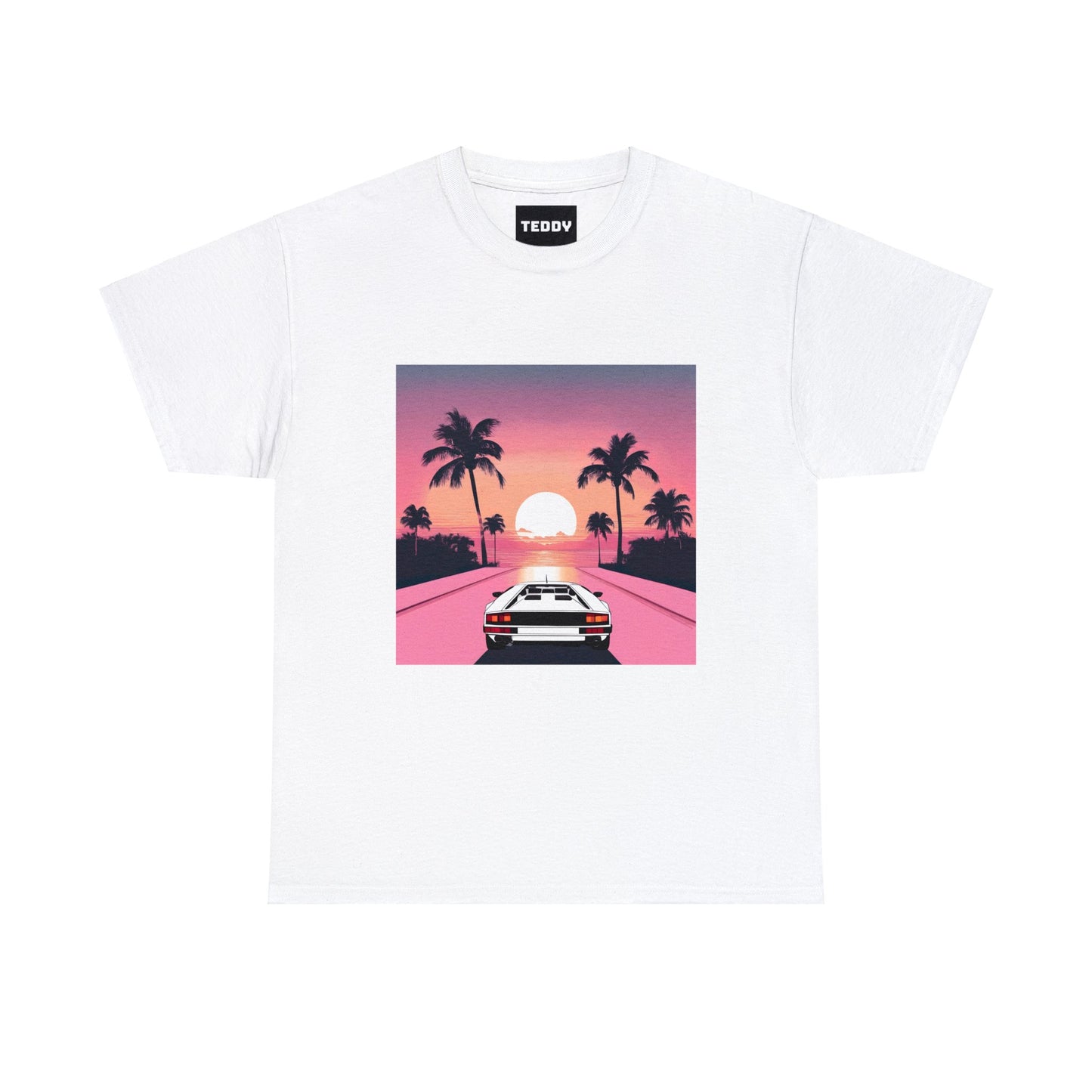 Unisex Heavy Cotton Tee: White Lambo [TEDDY]