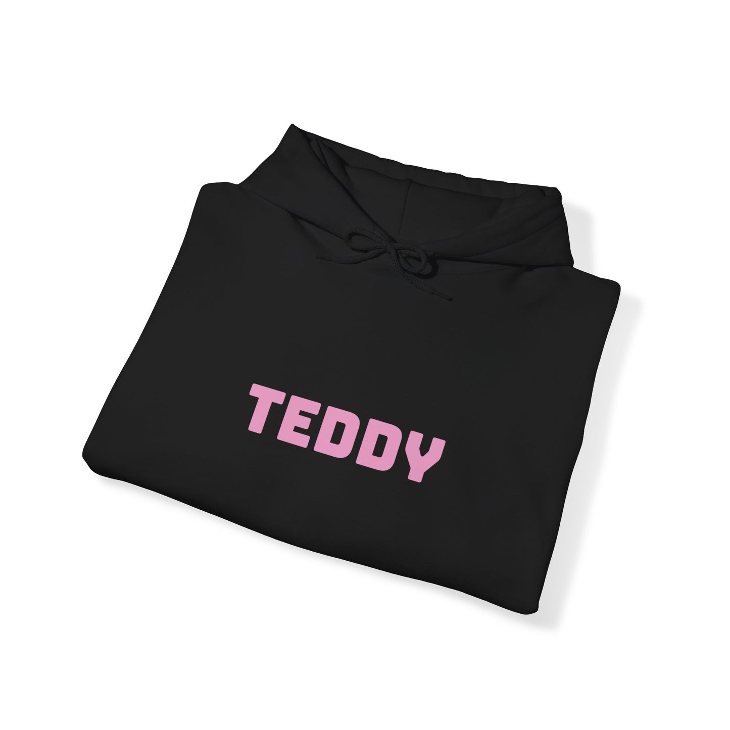 Unisex Heavy Blend™ Hooded Sweatshirt with Pink Logo [TEDDY]