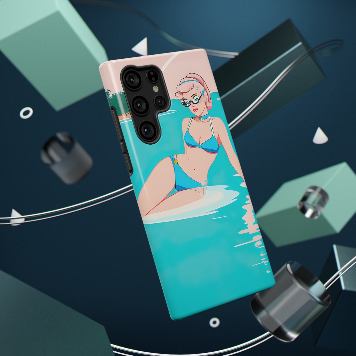 Impact-Resistant Phone Case with Shoreside Pin-Up [TEDDY]