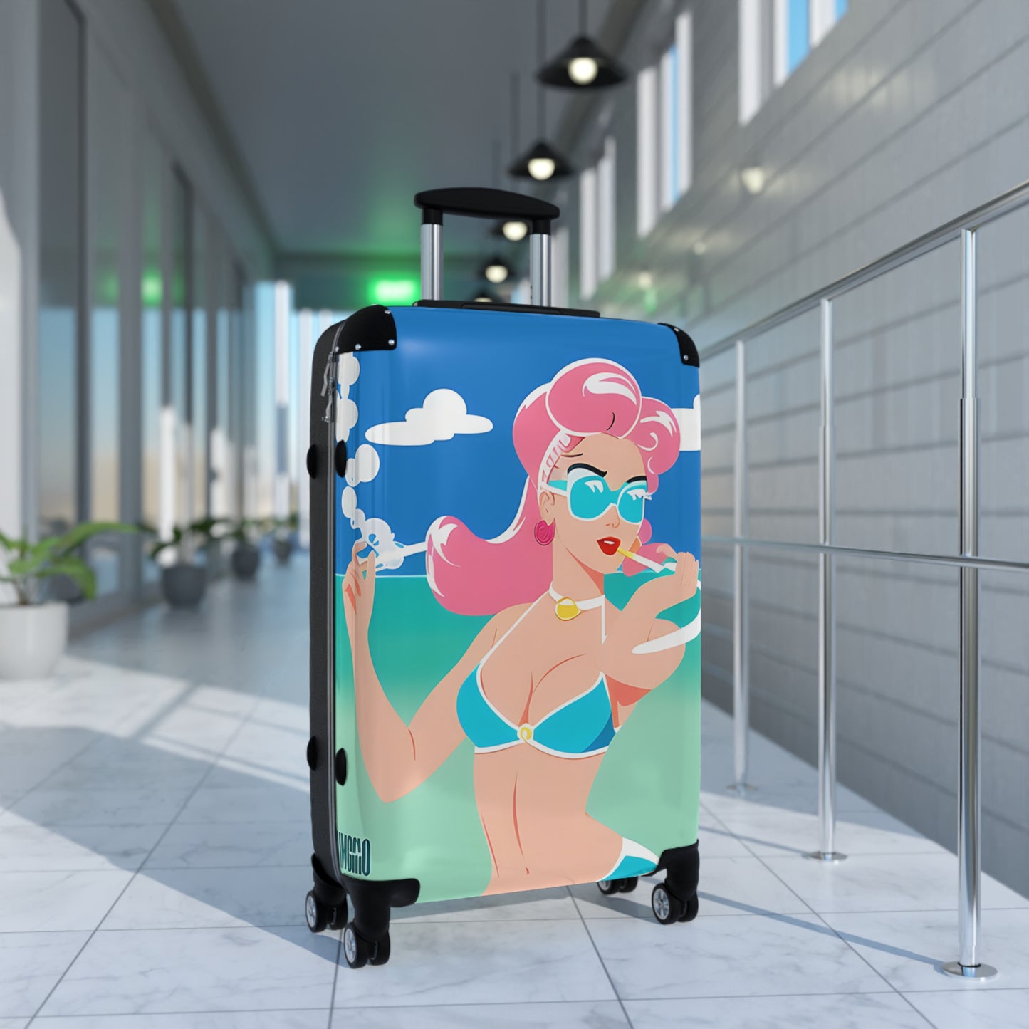 Suitcase with Retro Print: 
Art Deco Pin-Up [TEDDY]