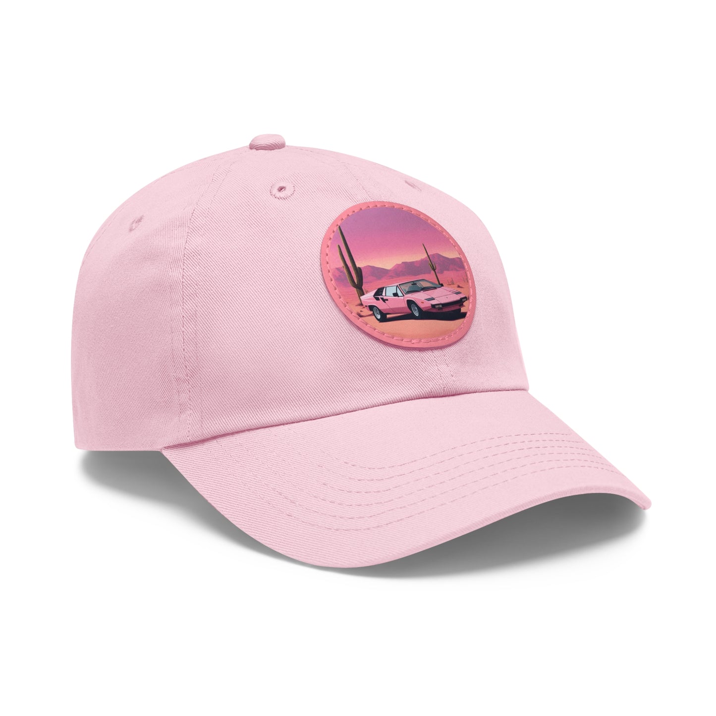 Dad Hat with Leather Patch with 
Cactus Sunset [TEDDY]