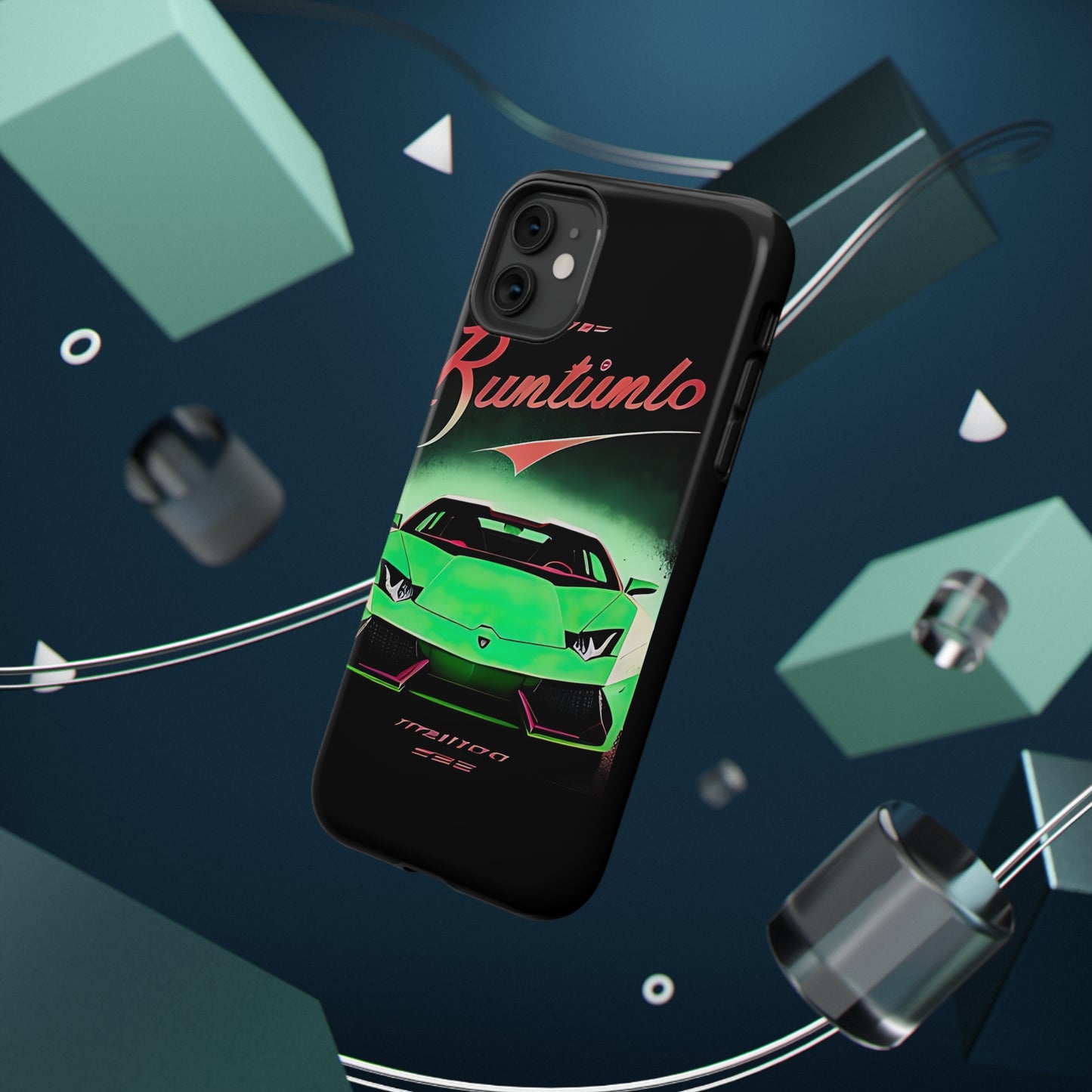 Impact-Resistant Phone Case with Green Lambo [TEDDY]