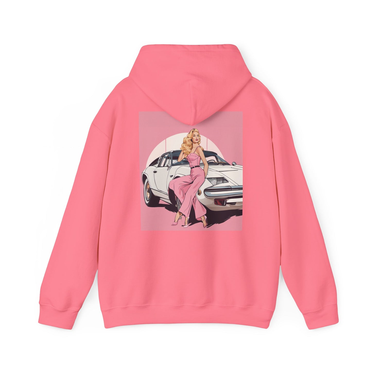 Unisex Heavy Blend™ Hooded Sweatshirt with Pink Logo [TEDDY]