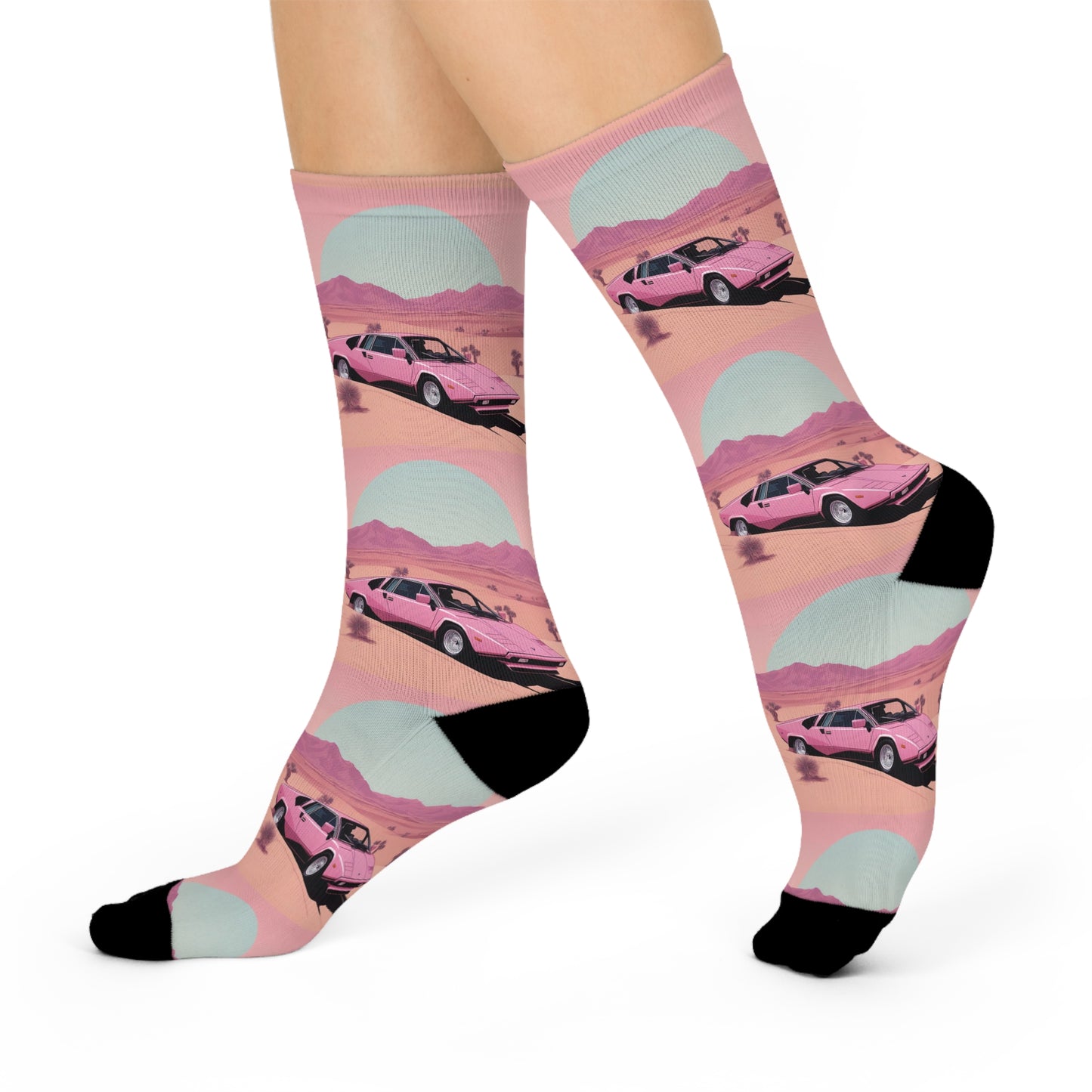 Crew Socks with Retro Print: Arch Desert [TEDDY]