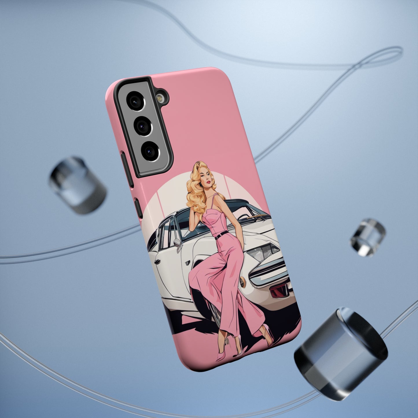 Impact-Resistant Phone Case with Pink Arch Pin-Up [TEDDY]