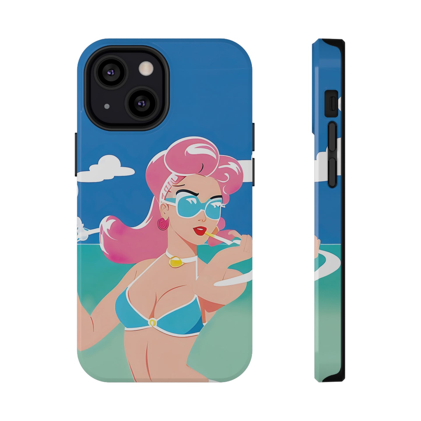 Impact-Resistant Phone Case with Art Deco Pin-Up [TEDDY]