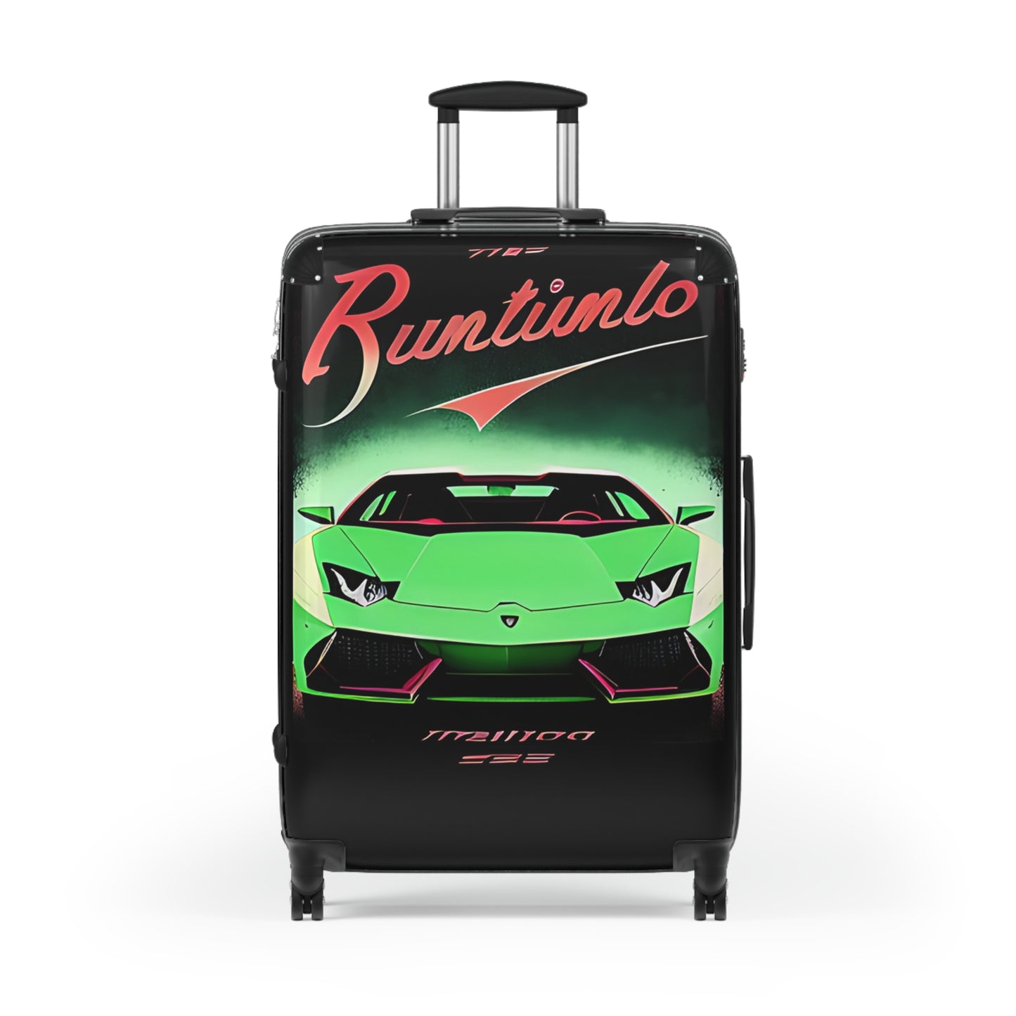 Suitcase with Retro Print: Green Lambo [TEDDY]